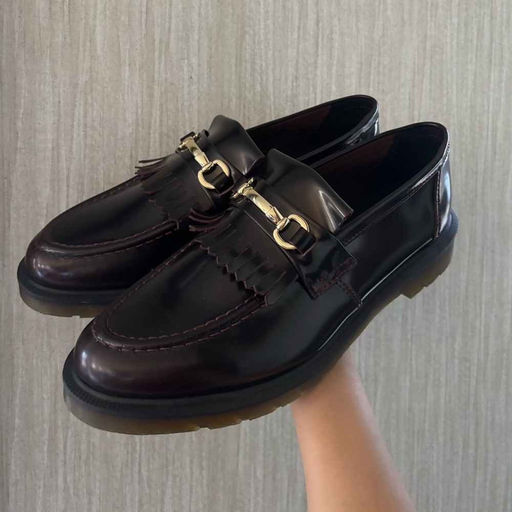 New Dr.Martens Adrian Snaffle Cherry Red Arcadia Kiltie Loafer. Men’s size 12